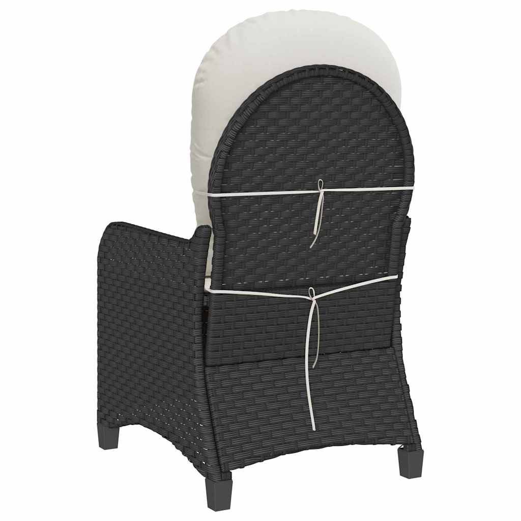 Fauteuil de jardin inclinable en polyrotin avec dossier réglable pour détente en extérieur Noir – ComfortXL Outdoor Living - Image 7