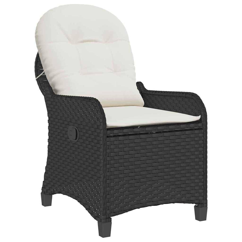Fauteuil de jardin inclinable en polyrotin avec dossier réglable pour détente en extérieur Noir – ComfortXL Outdoor Living - Image 4