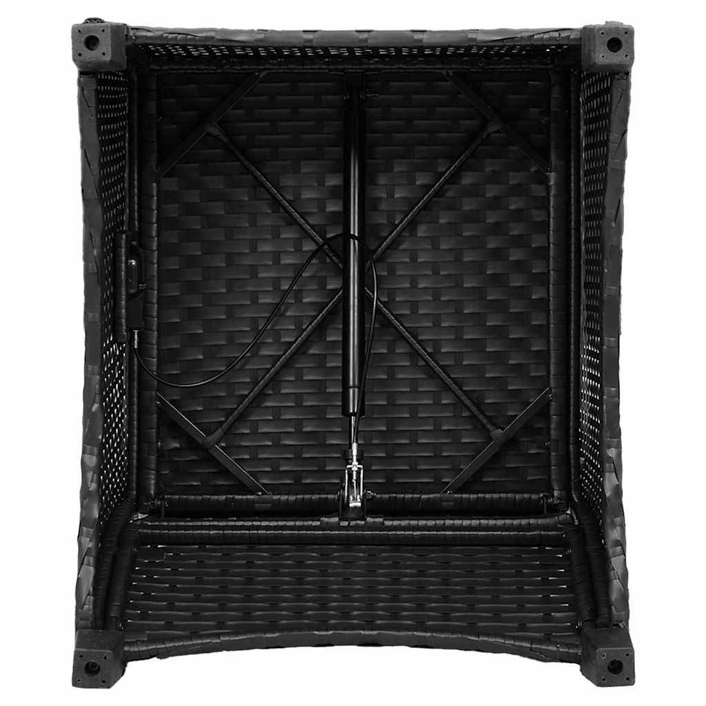 Fauteuil de jardin inclinable en polyrotin avec dossier réglable pour détente en extérieur Noir – ComfortXL Outdoor Living - Image 9