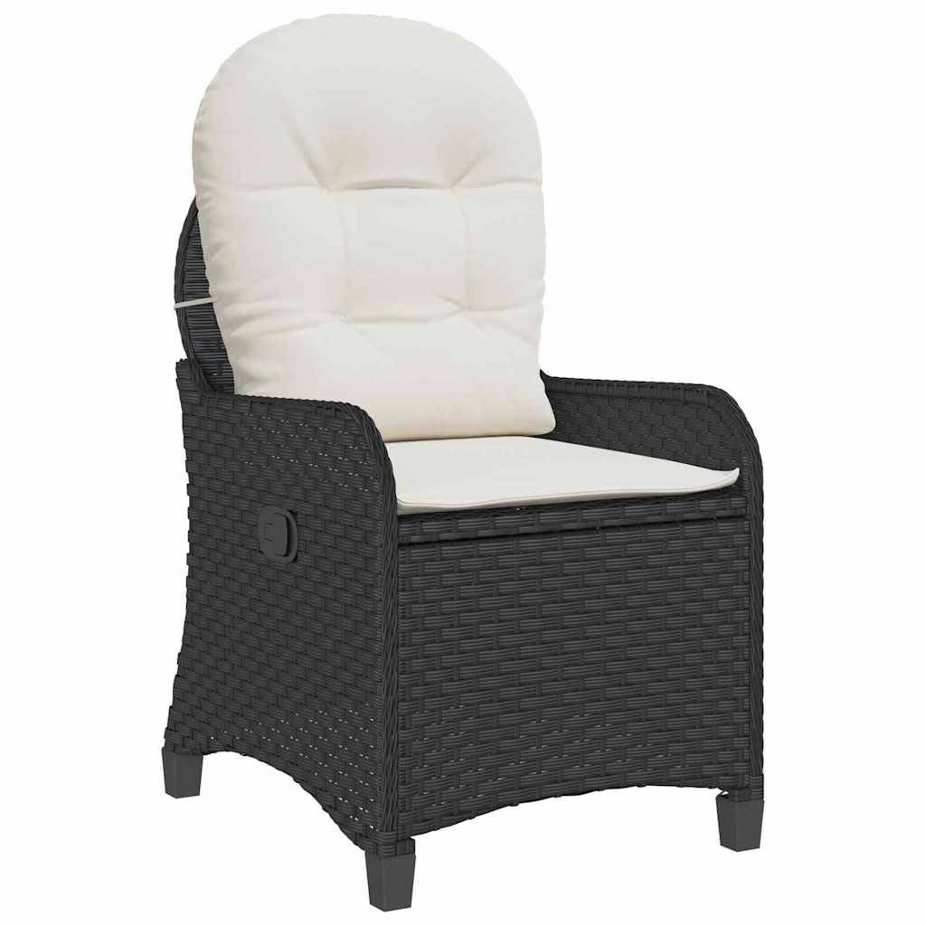 Fauteuil de jardin inclinable en polyrotin avec dossier réglable pour détente en extérieur Noir – ComfortXL Outdoor Living - Image 2