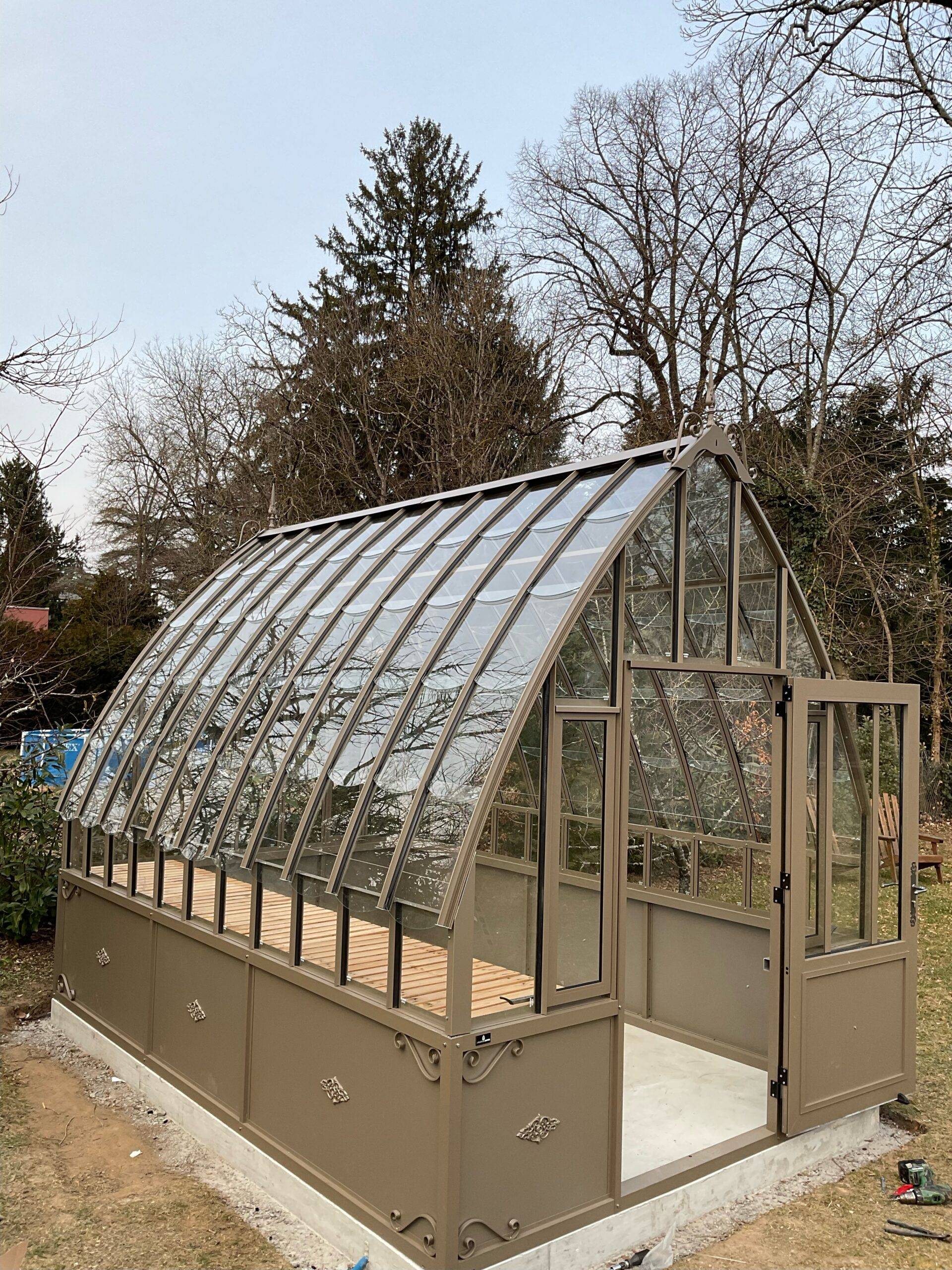 20m²  -  Serre en tuile de verre à l'ancienne - Eugénie Soubassement - Aluminium - 20m² - mars rouille - L'atelier Des Serres - Imagen 6