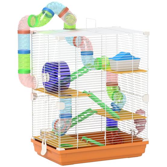 Cage pour hamster métal orange 46 x 30 x 58 cm - PANGIVO - Image 1