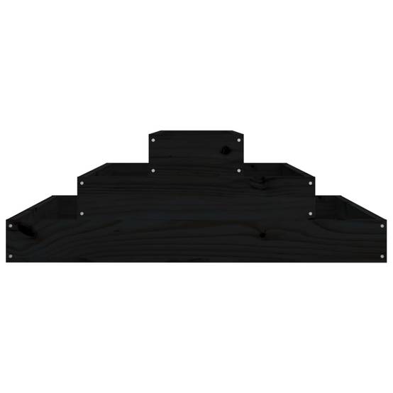 Jardinière surélevée en bois 3 niveaux potager balcon 80x80 cm Noir – ComfortXL Outdoor Living - Image 5
