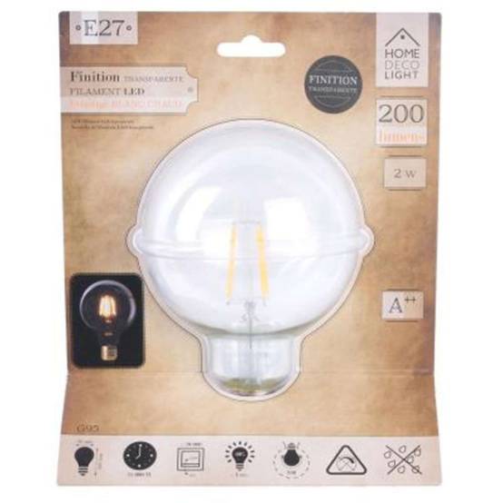 The Home Deco Factory - Ampoule G95 Filaments LED "Droit" 2W Transparent - Image 2