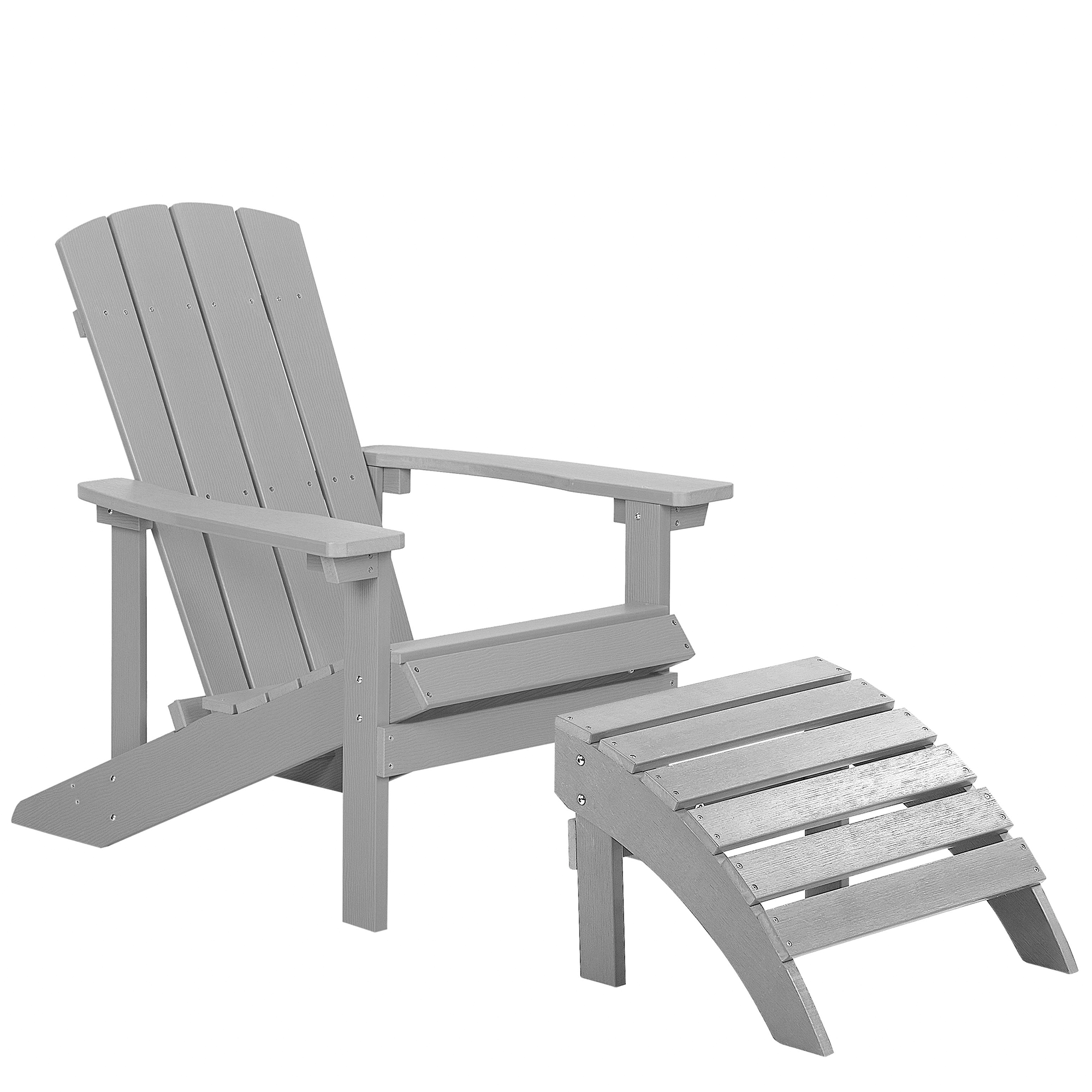 Beliani - Chaise de jardin Bois synthétique Gris clair ADIRONDACK - Beliani - Imagen 2