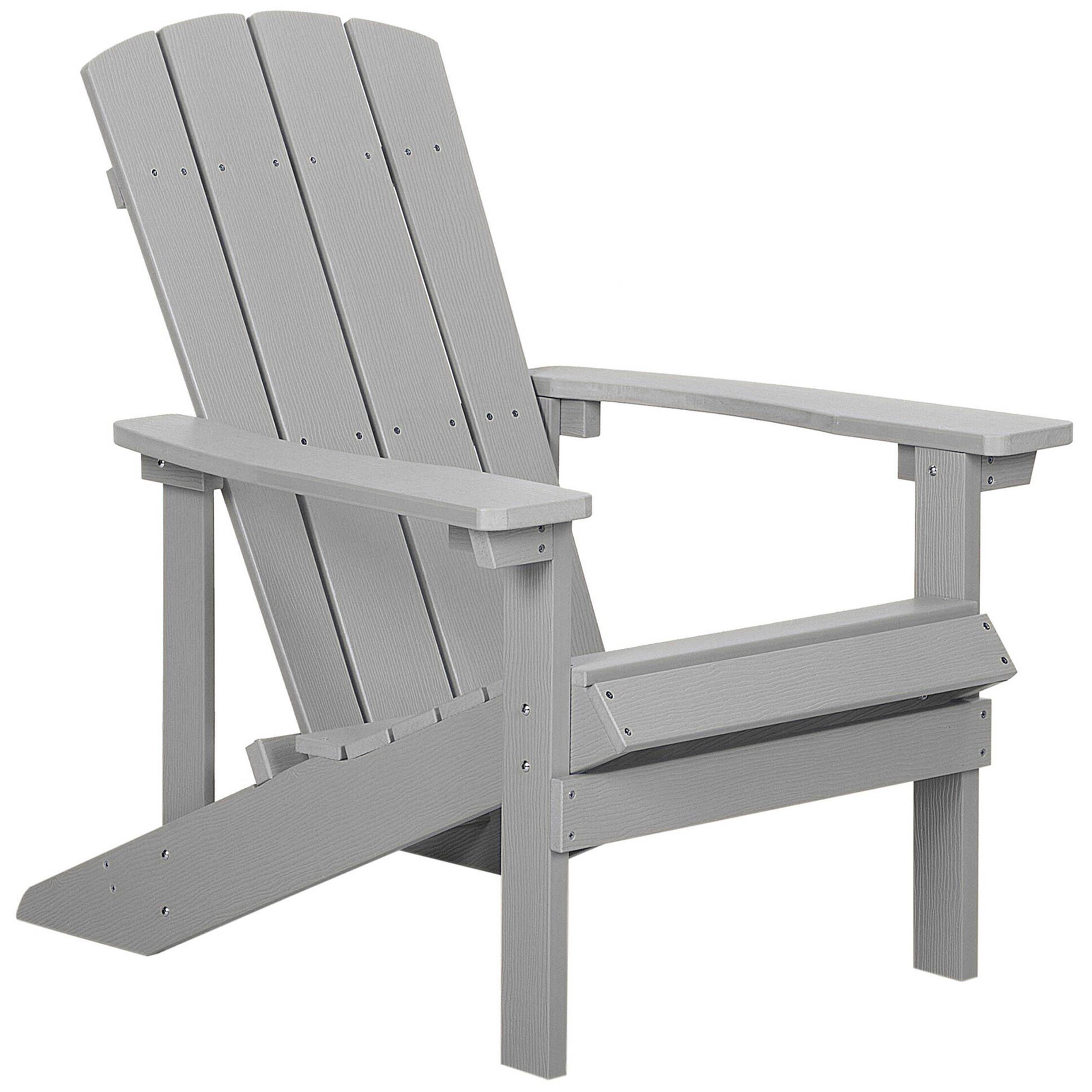 Beliani - Chaise de jardin Bois synthétique Gris clair ADIRONDACK - Beliani - Imagen 4