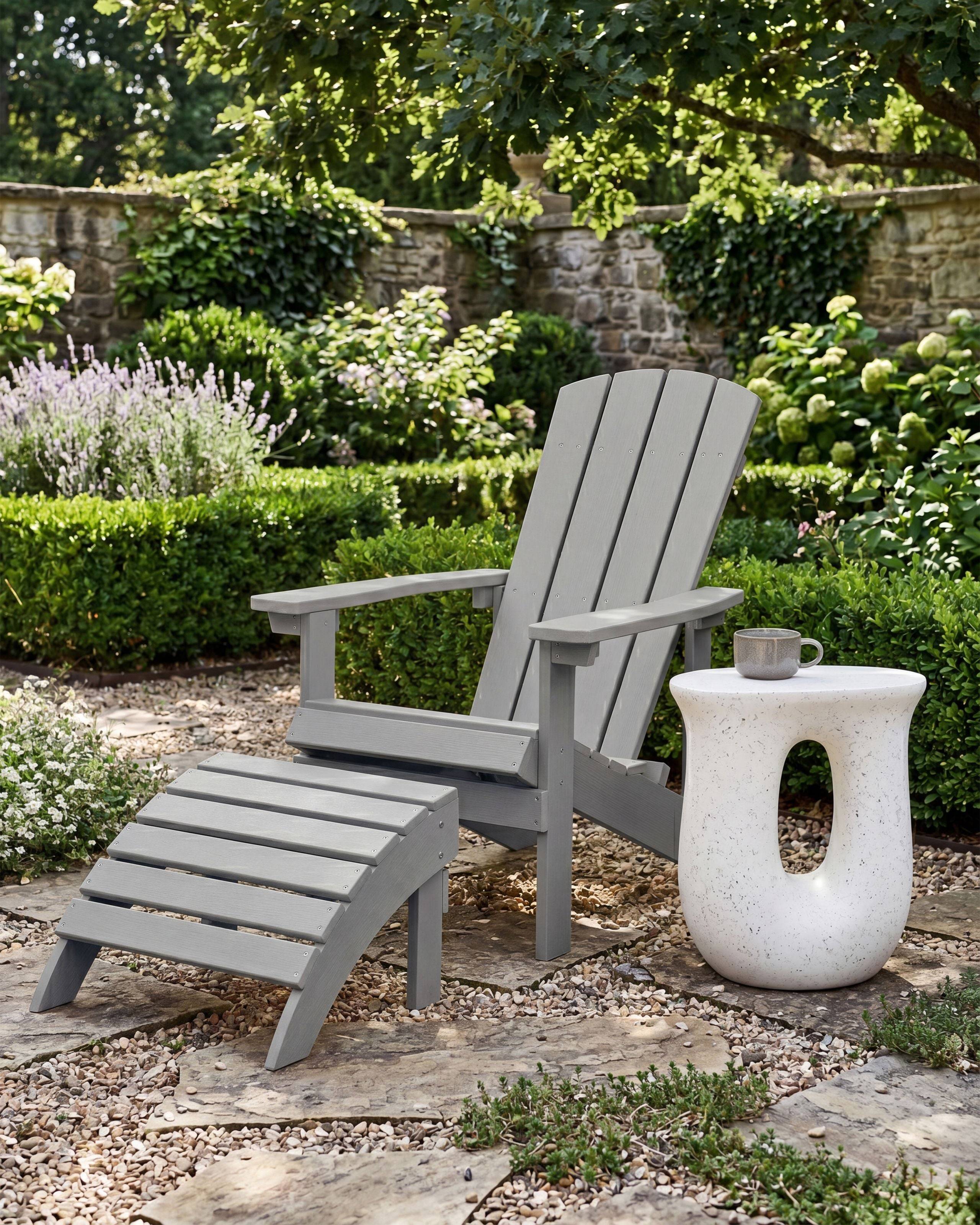 Beliani - Chaise de jardin Bois synthétique Gris clair ADIRONDACK - Beliani - Imagen 1