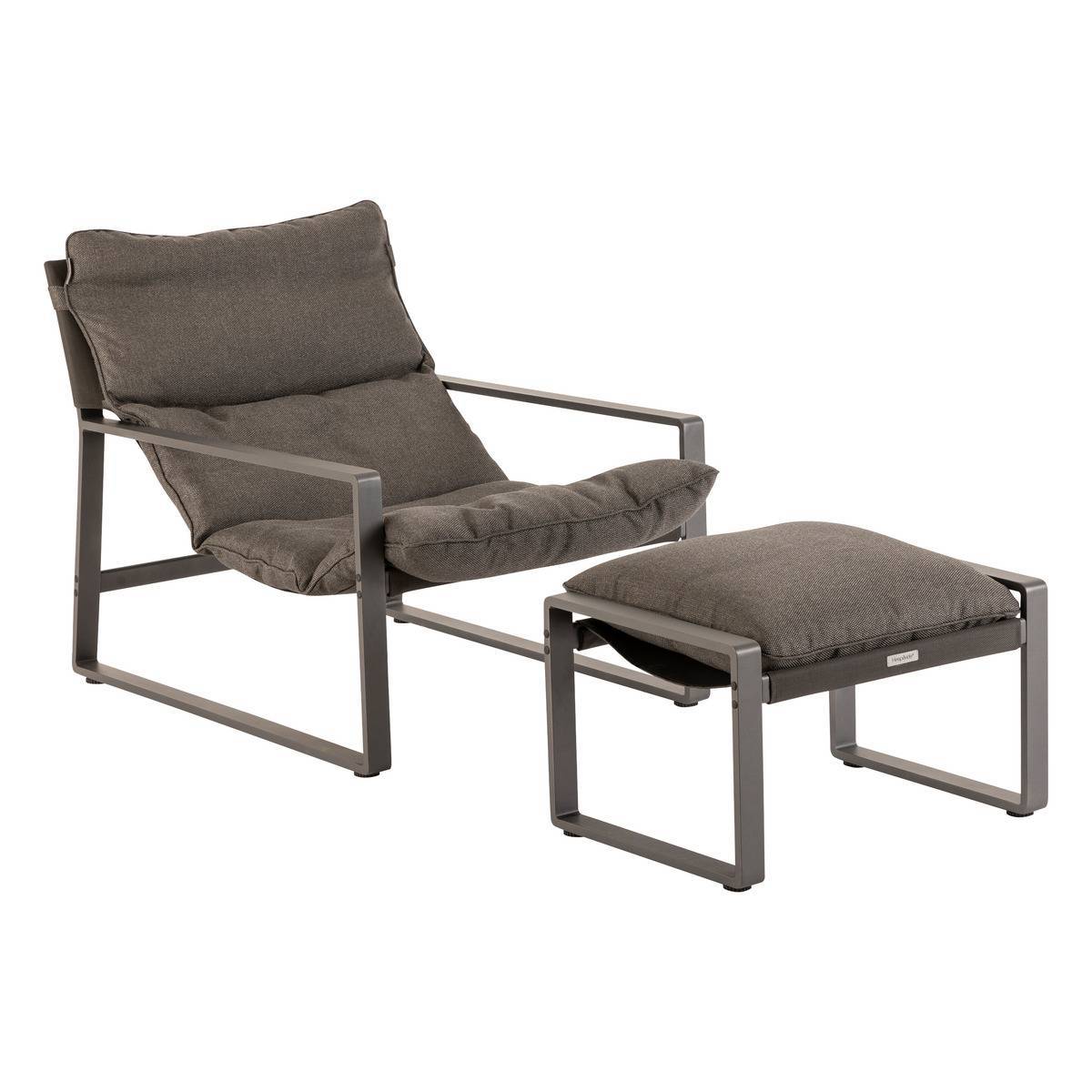 Hesperide - Fauteuil relax de jardin "Lambinio" graphite en aluminium en acier traité en epoxy Hespéride - Image 1