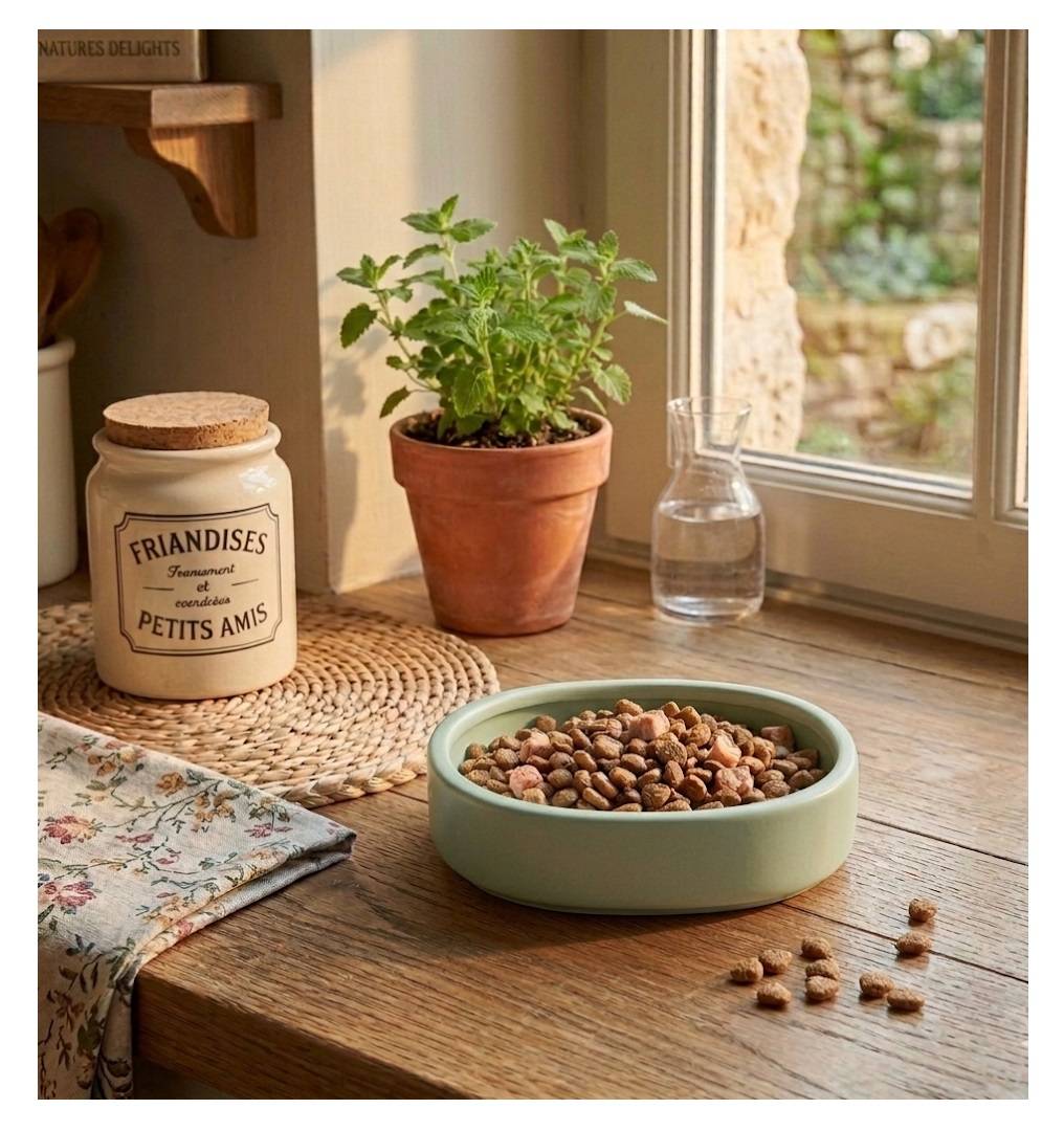 Gamelle ronde pour chat nourriture et eau 12 cm Zara vert - Image 3