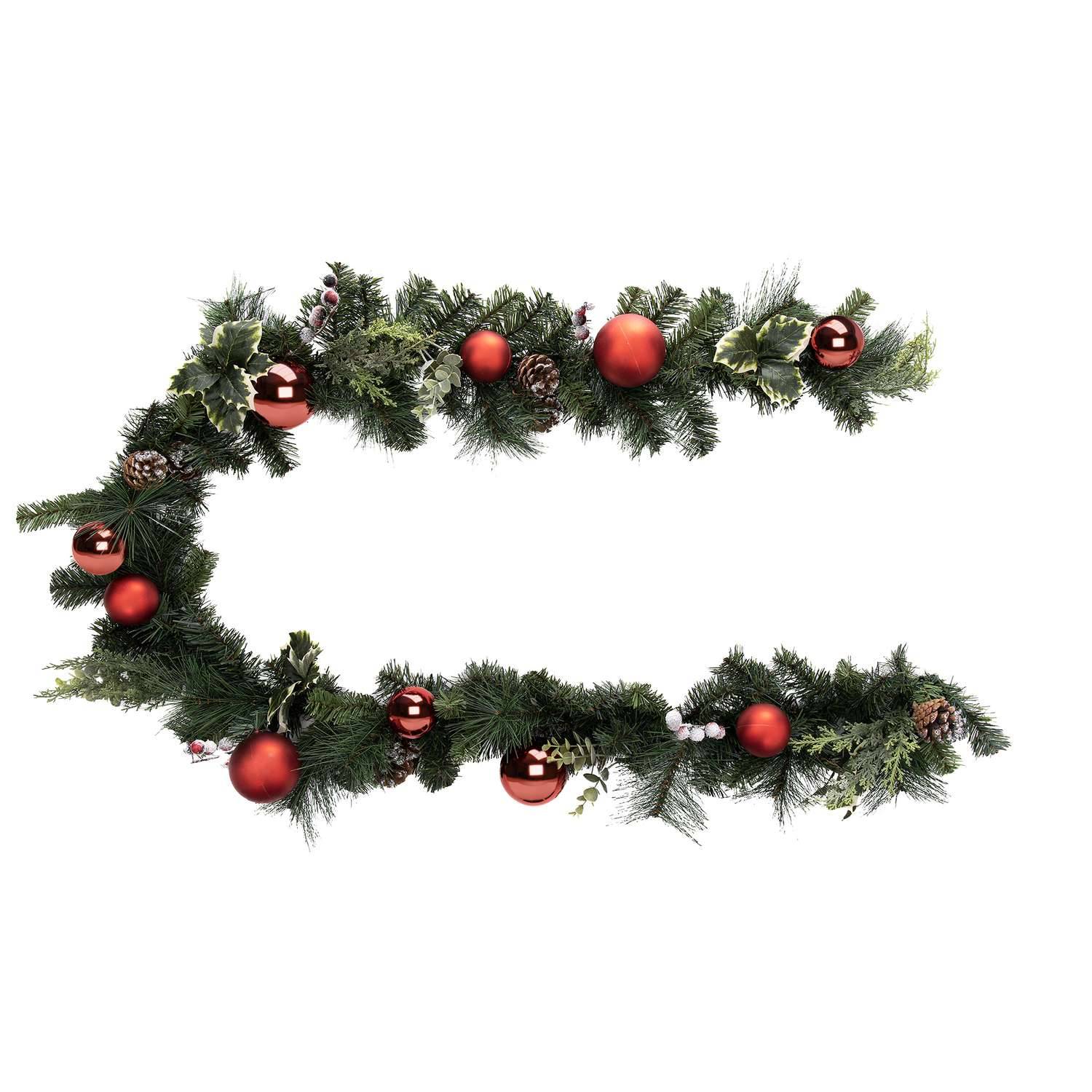 Atmosphera - Guirlande de Noël Rêve de Sapin L. 2 M - Vert et rouge - Atmosphera - Imagen 1