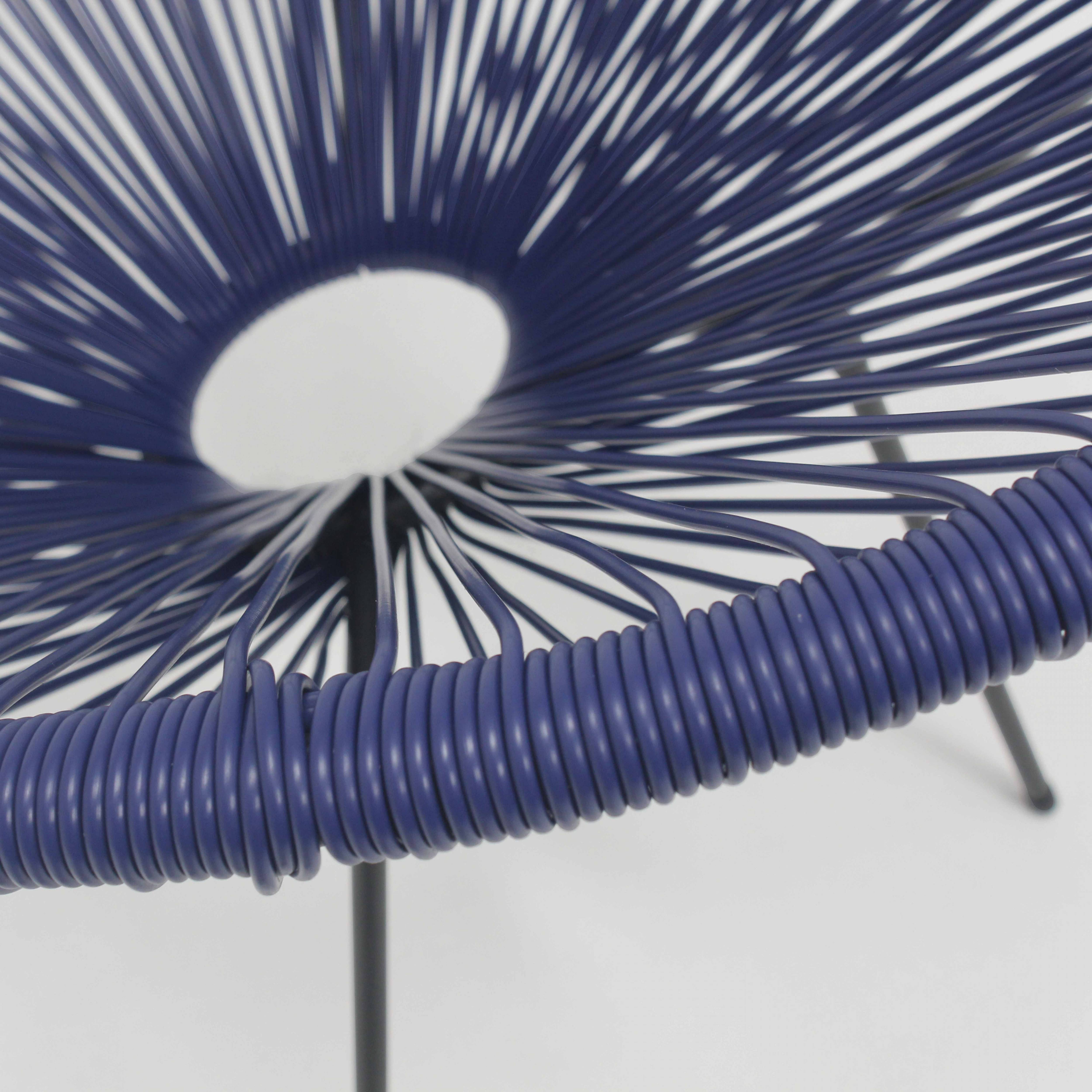 Oviala - Fauteuil en résine tressée bleu Ovo - Oviala - Imagen 5