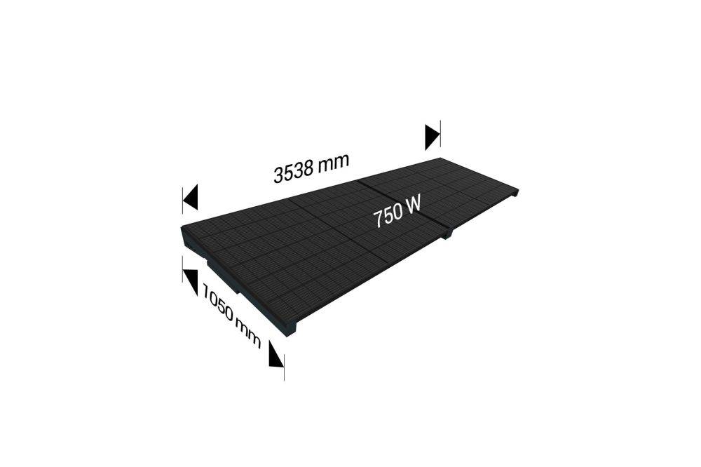 Ombrazur - Auvent solaire POWER Gris anthracite indépendant 2 panneaux - Imagen 5