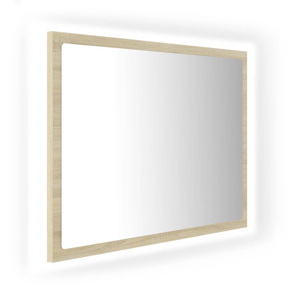 Helloshop26 - Miroir led de salle de bain 60 x 8,5 x 37 cm acrylique chêne - Imagen 2