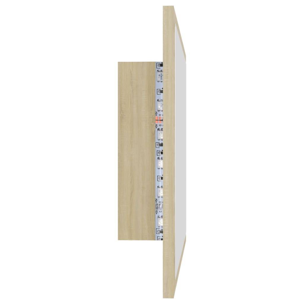 Helloshop26 - Miroir led de salle de bain 60 x 8,5 x 37 cm acrylique chêne - Imagen 4