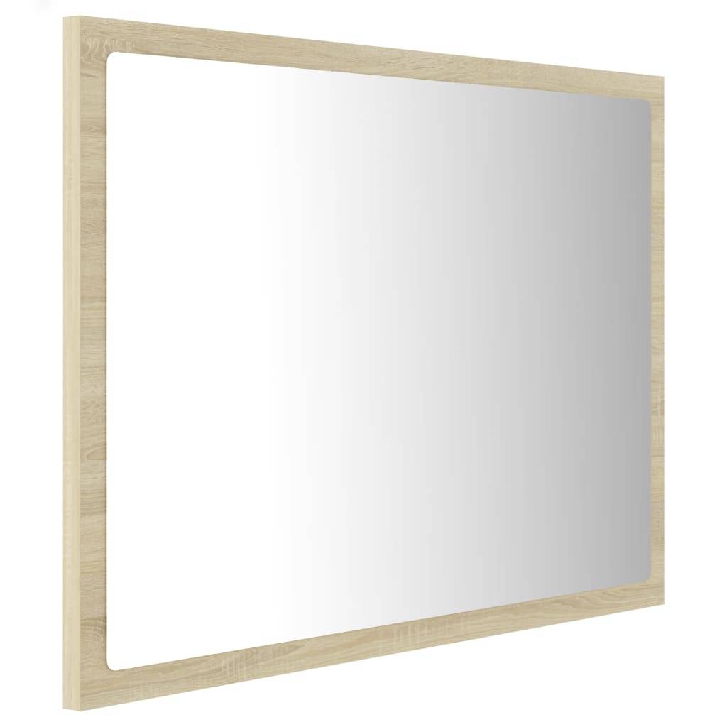 Helloshop26 - Miroir led de salle de bain 60 x 8,5 x 37 cm acrylique chêne - Imagen 1