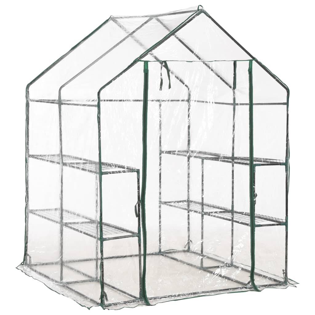 Serre Tunnel 2.04m² - Serre de jardin - Serre de culture avec 8 étagères 143x143x195 cm MAISON CHIC - Image 3