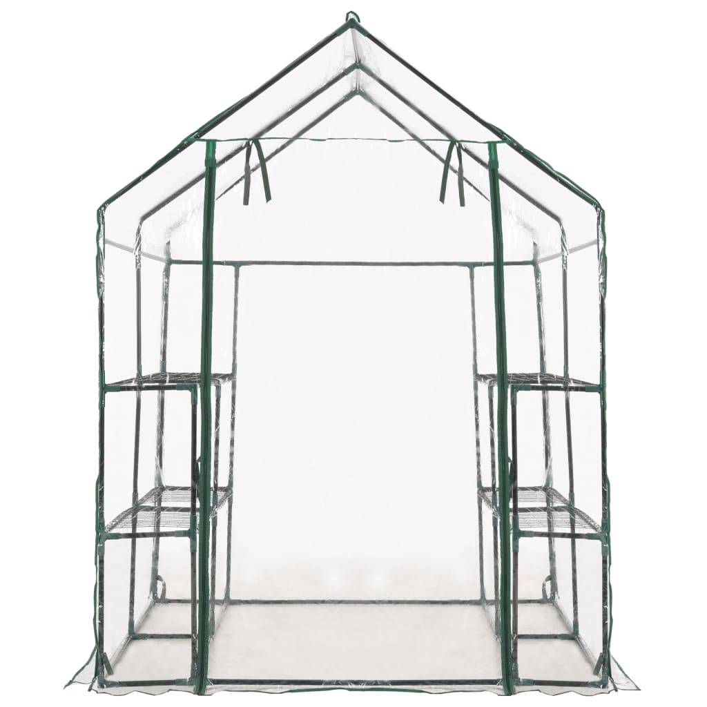 Serre Tunnel 2.04m² - Serre de jardin - Serre de culture avec 8 étagères 143x143x195 cm MAISON CHIC - Image 4