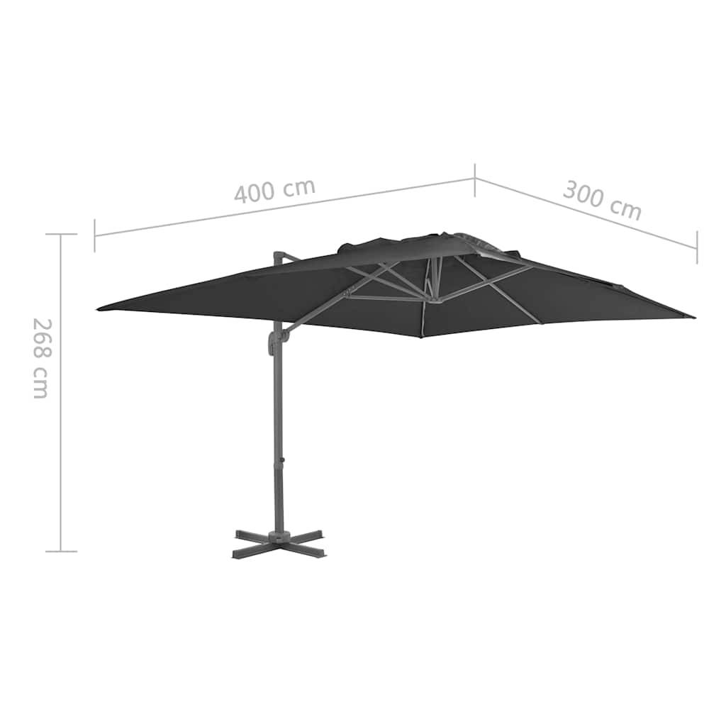 PANGIVO - Parasol déporté aluminium anthracite 400 x 300 x 268 cm - PANGIVO - Image 9