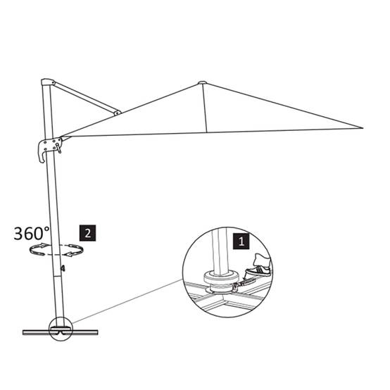 PANGIVO - Parasol déporté aluminium anthracite 400 x 300 x 268 cm - PANGIVO - Image 8