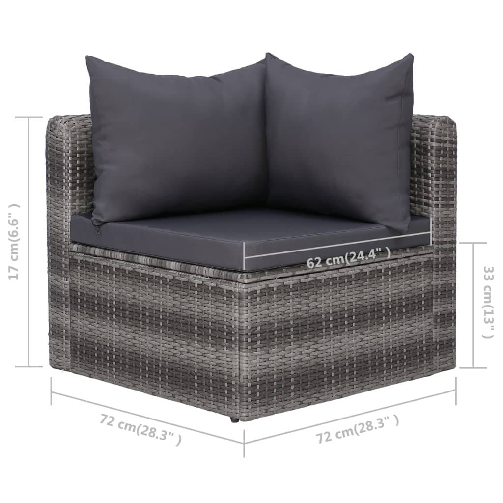 Helloshop26 - Salon de jardin meuble d'extérieur ensemble de mobilier 10 pièces avec coussins résine tressée gris - Imagen 8