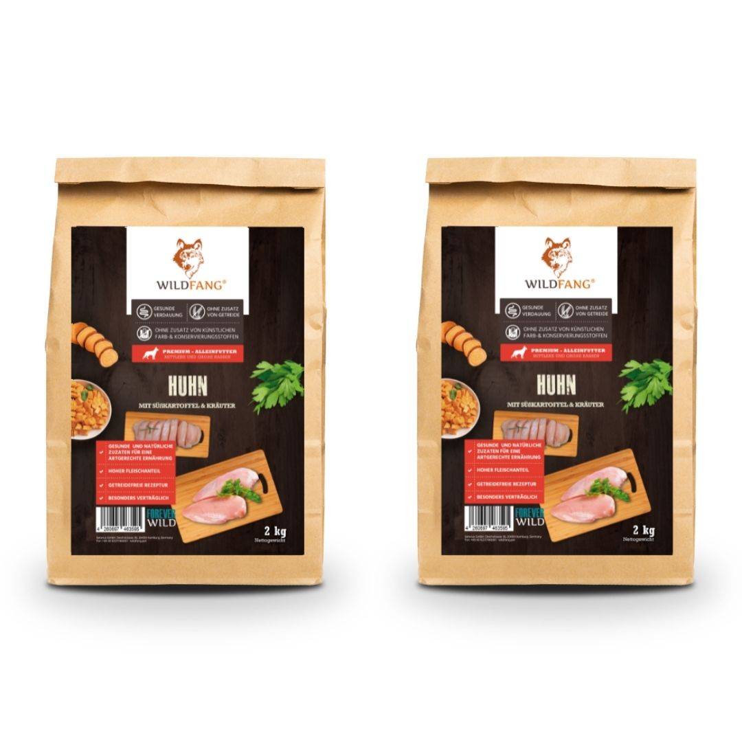 Wildfang - Wildfang Croquettes Poulet maigre & herbes — Sans céréales, Sans gluten, Hypoallergénique pour chiens adultes (Origine CEE)