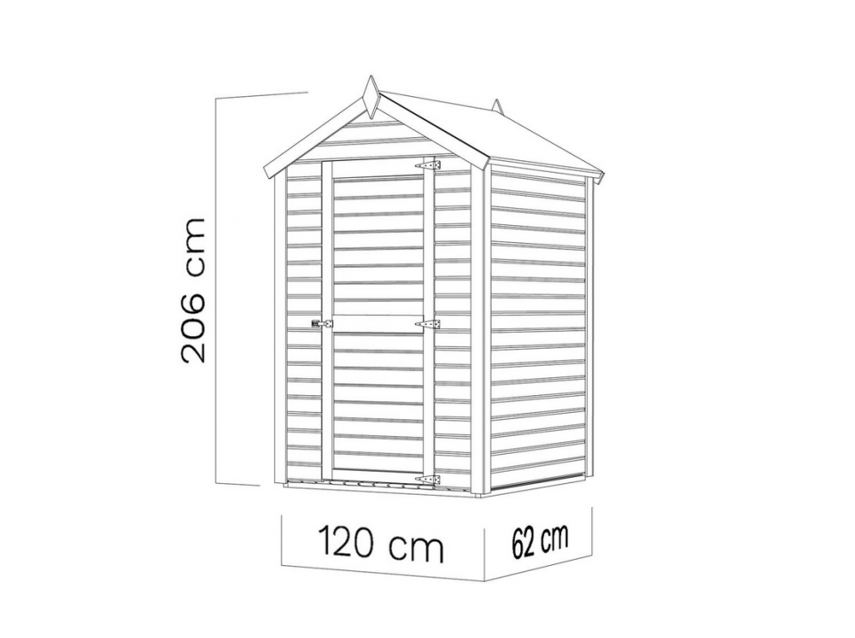Direct Abris - Abri de jardin bois BELIZE - 120 x 62 cm - Cabane de jardin - Cabanon - Imagen 2