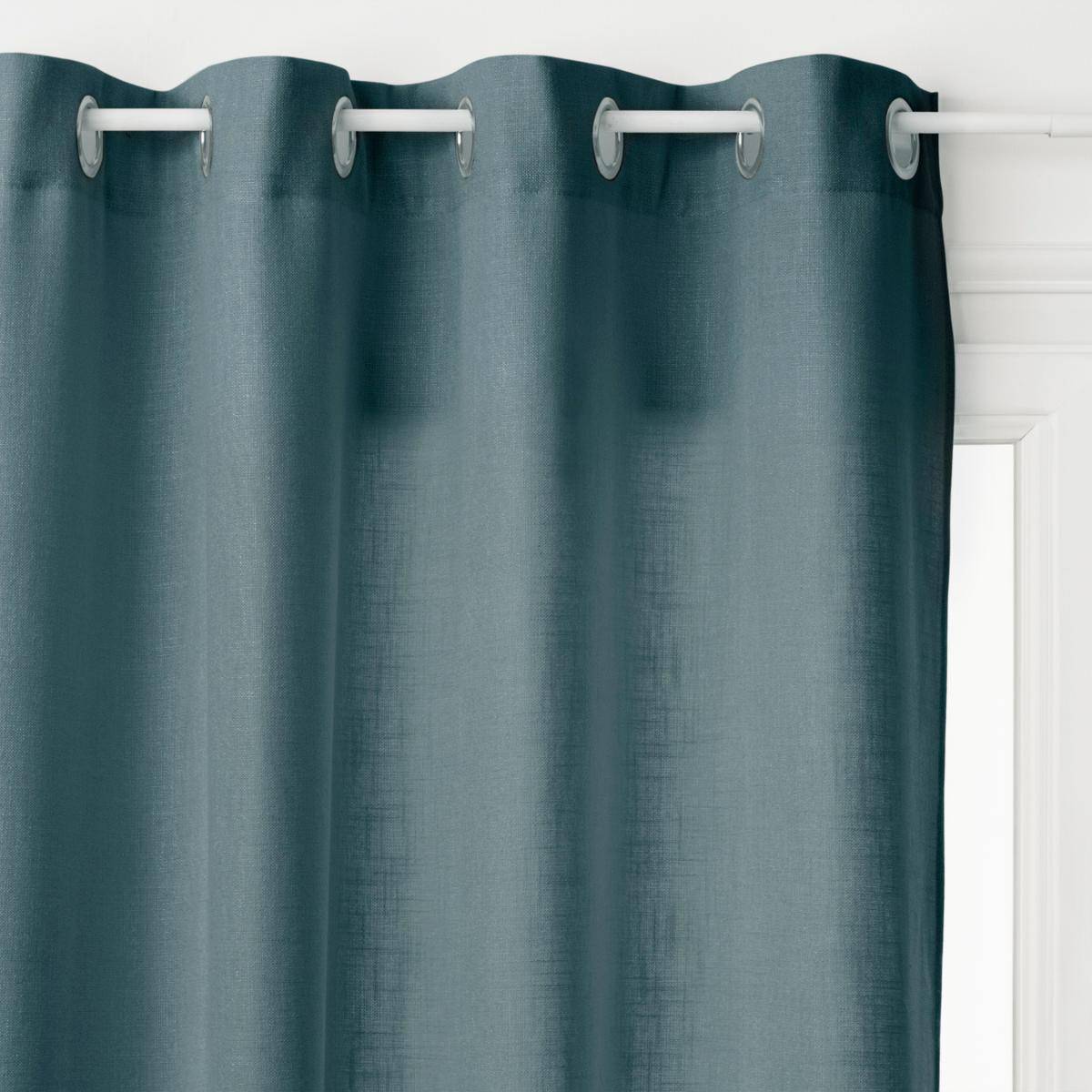 Atmosphera - Lot de 2 Rideaux à  œillets Bleu Canard 140 x 260 cm - Imagen 2
