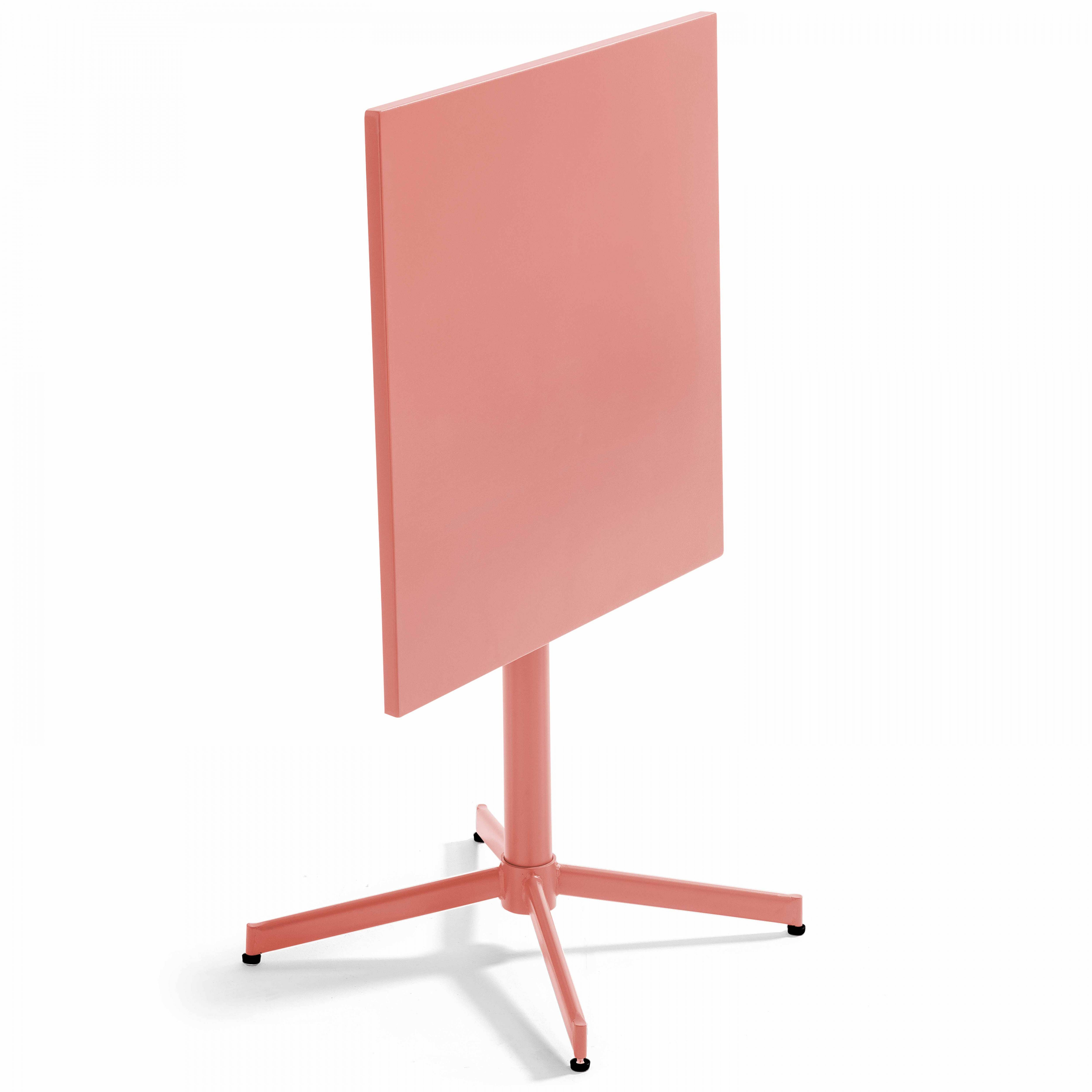 Oviala - Ensemble table de jardin carrée et 2 chaises métal argile Palavas - Oviala - Imagen 5
