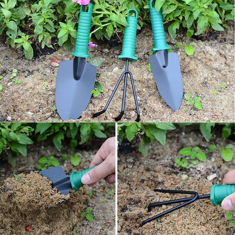 YAUNGEL Kit Jardinage 10 Pièces Acier Inoxydable Manches Bois - Sac Oxford + Genouillère + Gants - Cadeau Parfait