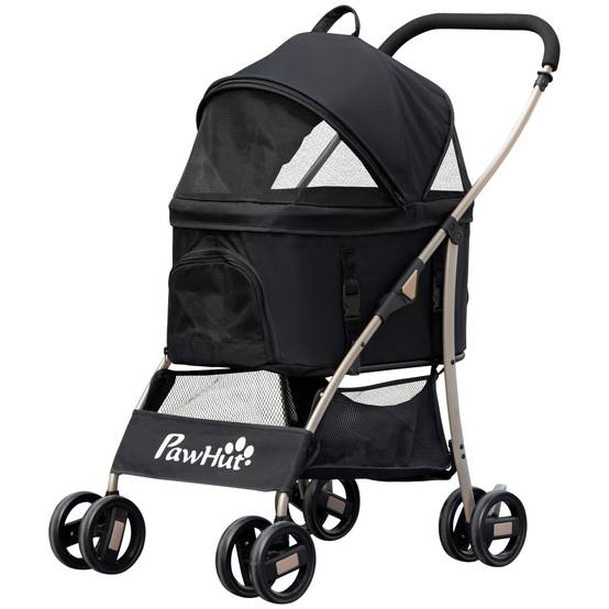 Poussette pour chien 2 en 1 avec panier de transport, pliable, 1 panier, 1 sac, 82 cm x 49,5 cm x 98 cm - Image 2