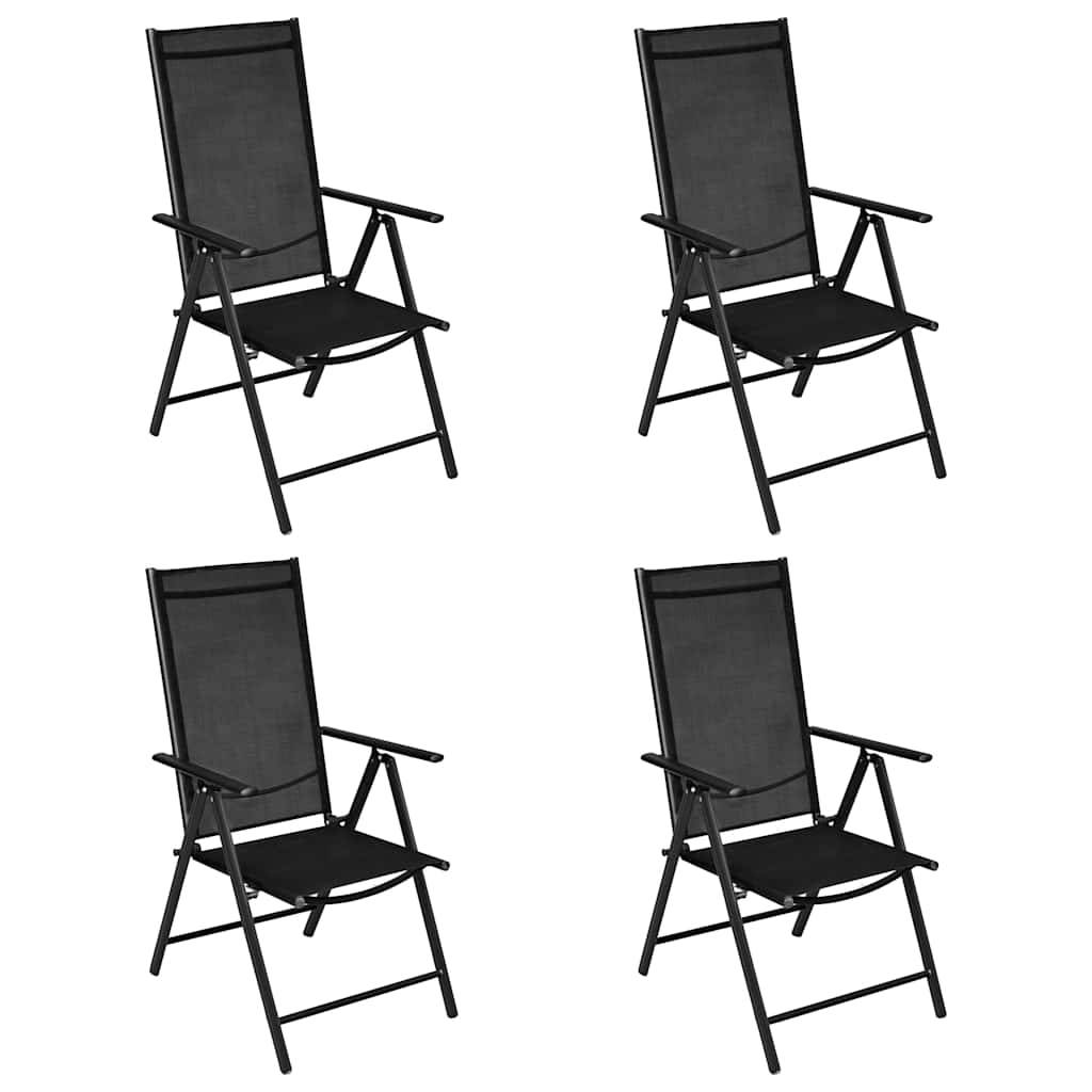 Vidaxl - Ensemble à manger de jardin 5 pcs-Salons de jardin Aluminium Noir - Image 2