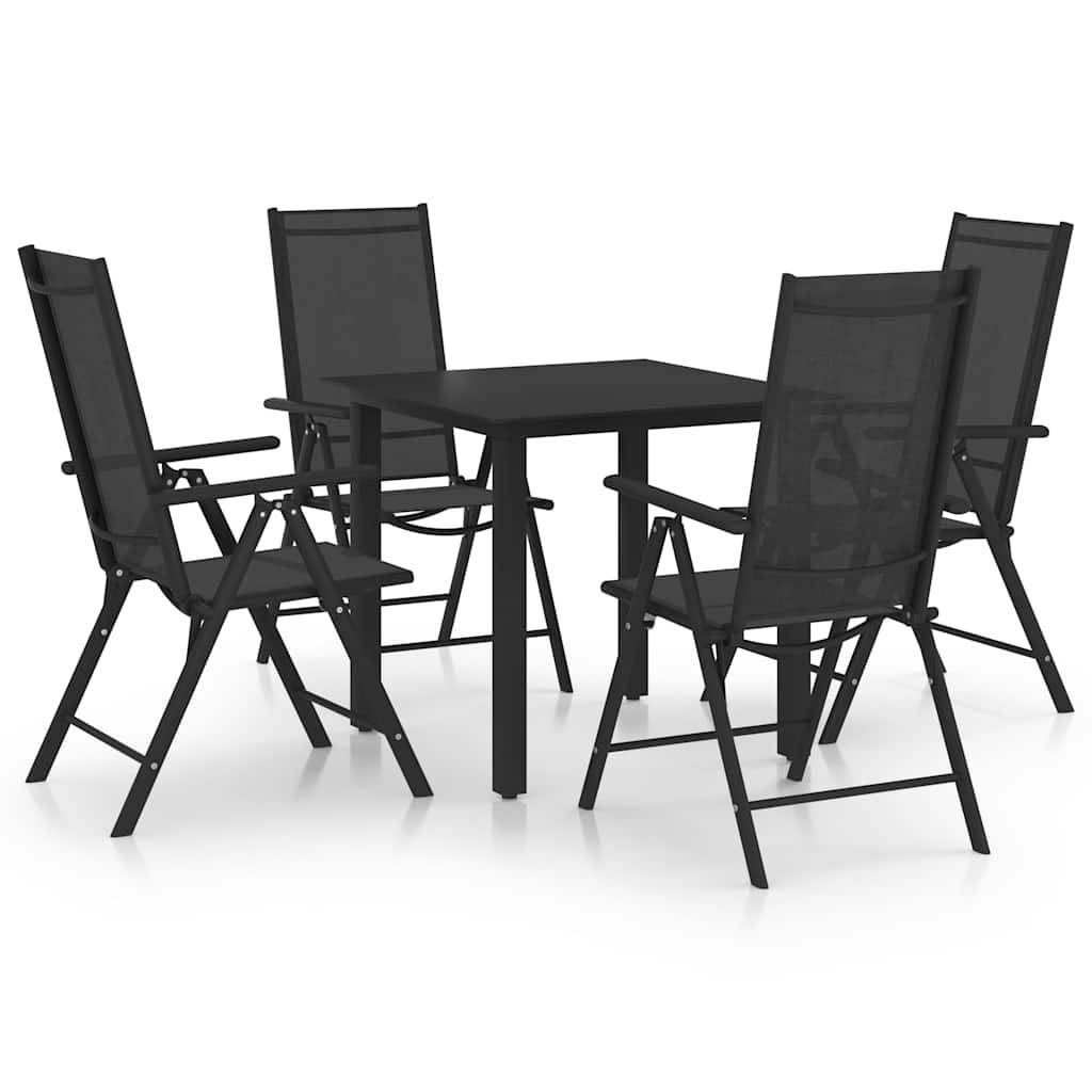 Vidaxl - Ensemble à manger de jardin 5 pcs-Salons de jardin Aluminium Noir - Image 1