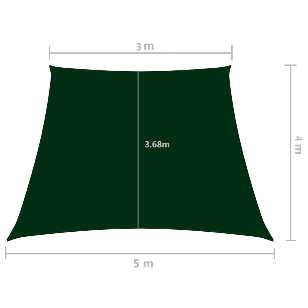 Helloshop26 - Voile toile d'ombrage parasol tissu oxford trapèze 3/5 x 4 m vert foncé - Imagen 6