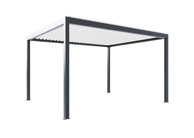 Pergola Bioclimatique Aluminium Autoportante Motorisée Éclairée 4x3,5 Anthracite SV ORIAL France - Image 4