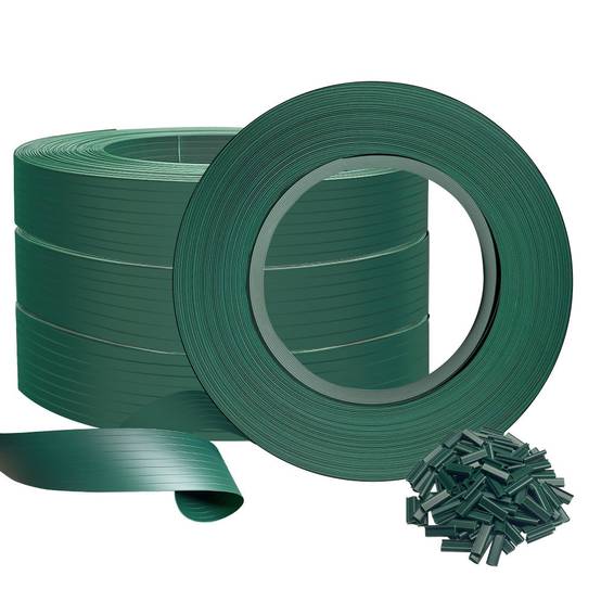 Kit de lamelles occultantes PVC brise vue 300m x 4.7cm avec 600 clips Vert - Image 1