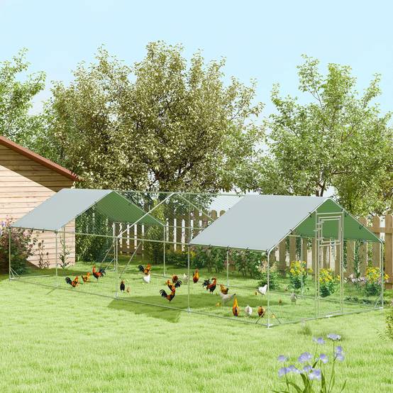 Enclos pour volailles acier galvanisé gris 800 x 300 x 195 cm - PANGIVO - Image 3