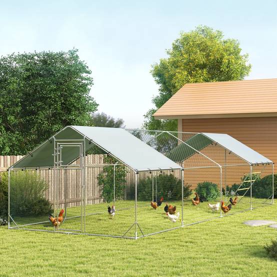 Enclos pour volailles acier galvanisé gris 800 x 300 x 195 cm - PANGIVO - Image 4