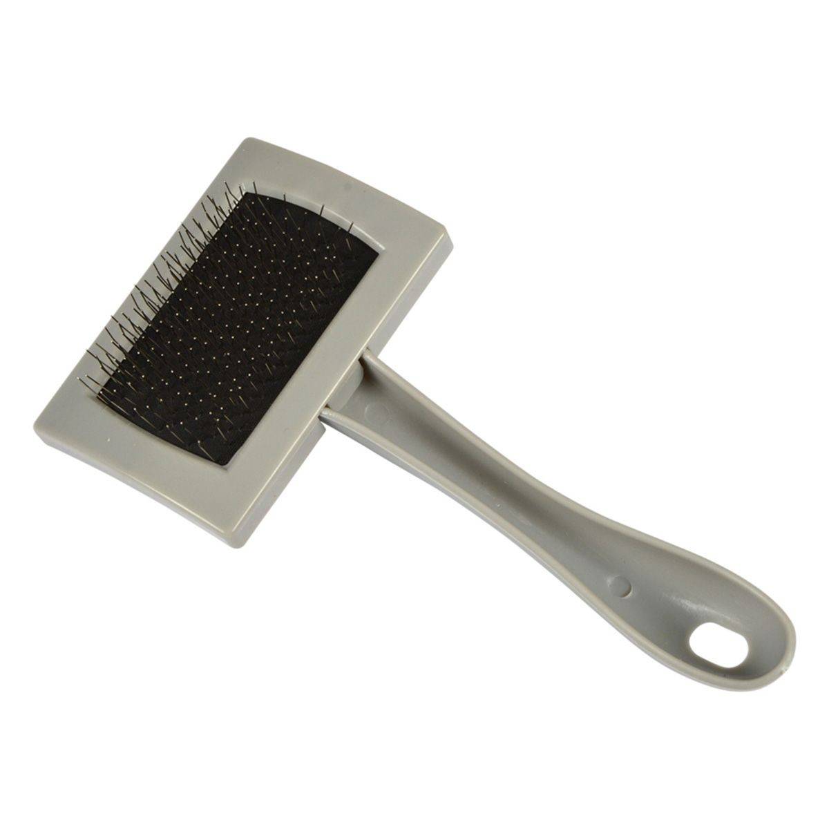 Love Story - Brosse de Toilettage "Picots" 15cm Gris & Rouge - Image 2