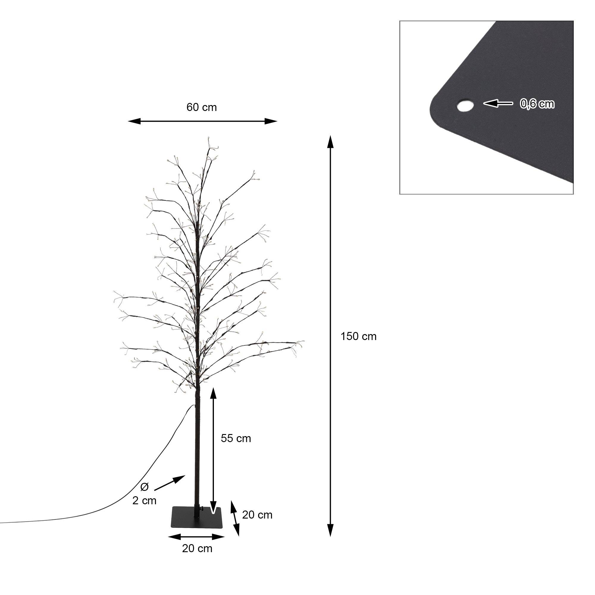 Ecd-Germany - Arbre à LED lumineux 150 cm 360 LEDs blanc chaud décoration de Noël + minuterie - Imagen 7