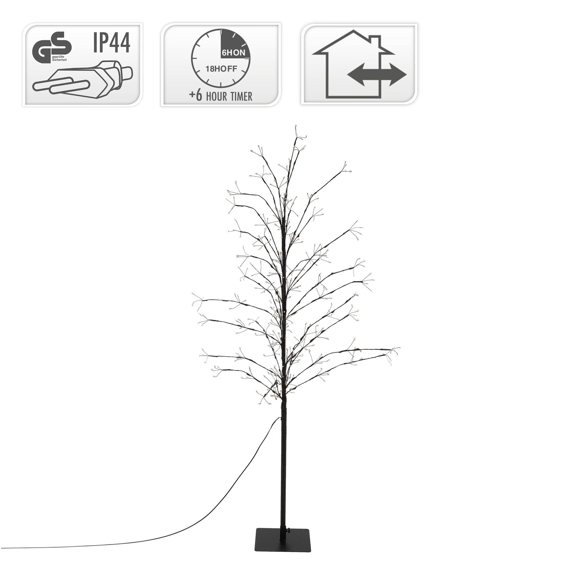 Ecd-Germany - Arbre à LED lumineux 150 cm 360 LEDs blanc chaud décoration de Noël + minuterie - Imagen 3