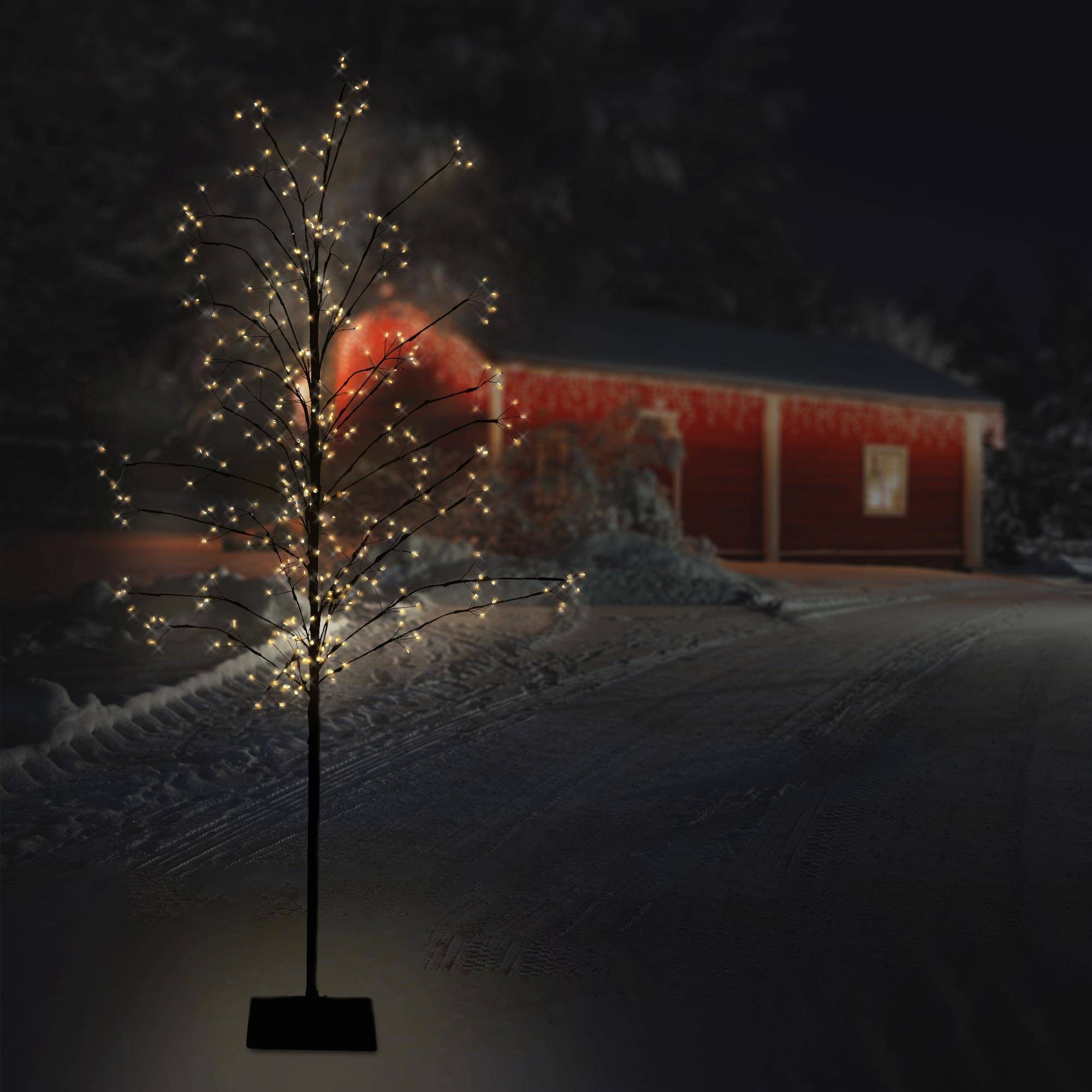 Ecd-Germany - Arbre à LED lumineux 150 cm 360 LEDs blanc chaud décoration de Noël + minuterie - Imagen 1