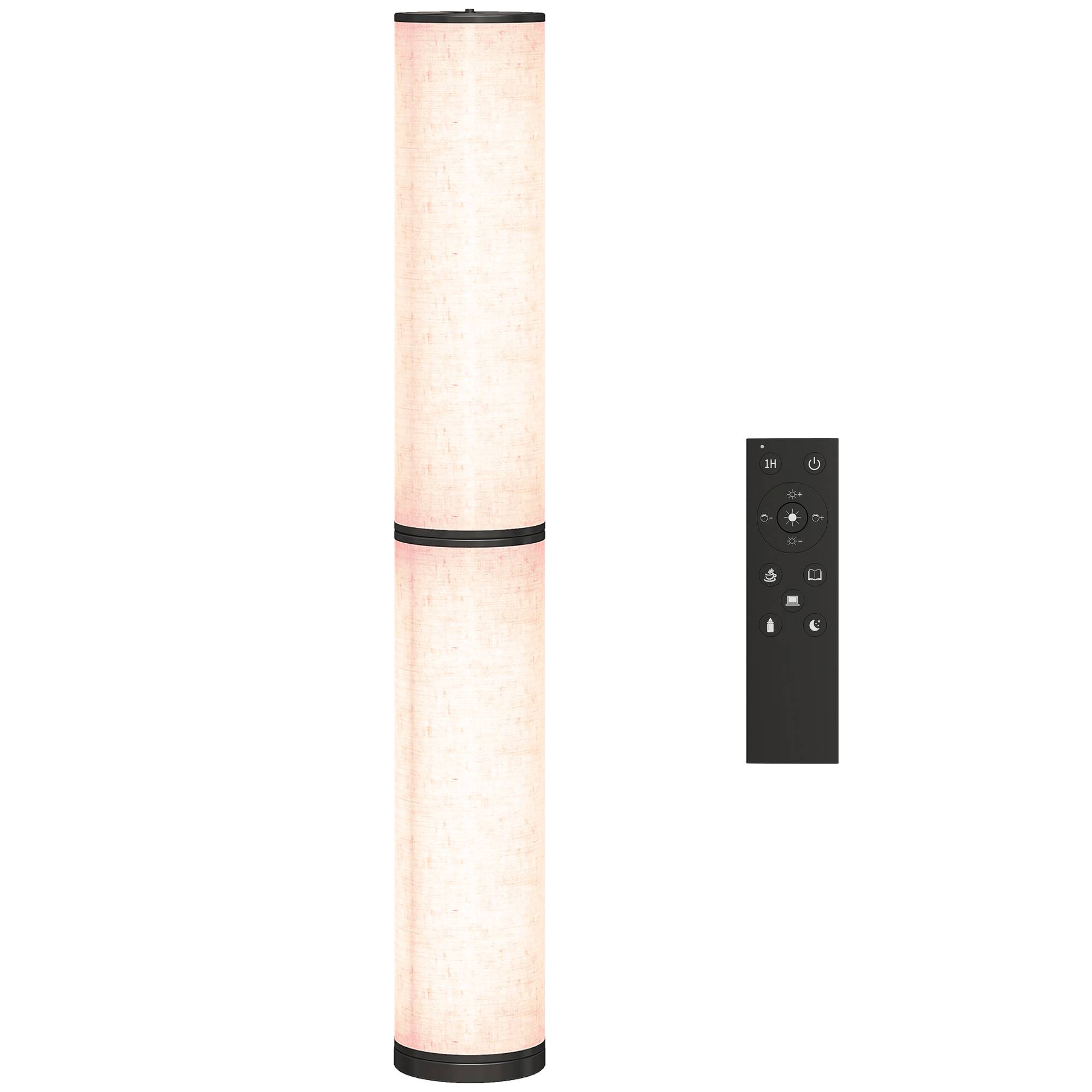 Lampadaire beige salon teinte lumineuse ajustable télécommande magnétique et minuterie - Image 1