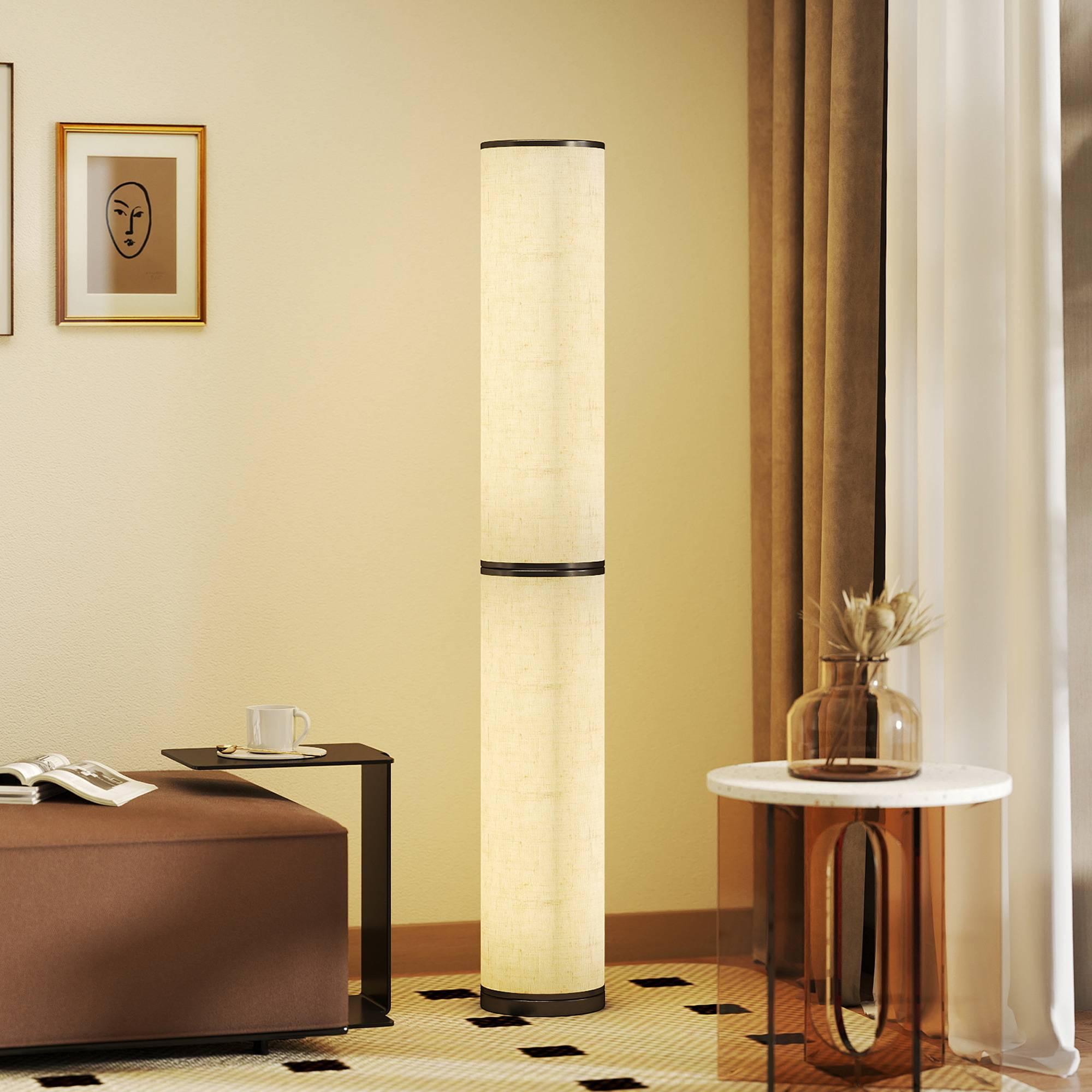 Lampadaire beige salon teinte lumineuse ajustable télécommande magnétique et minuterie - Image 4