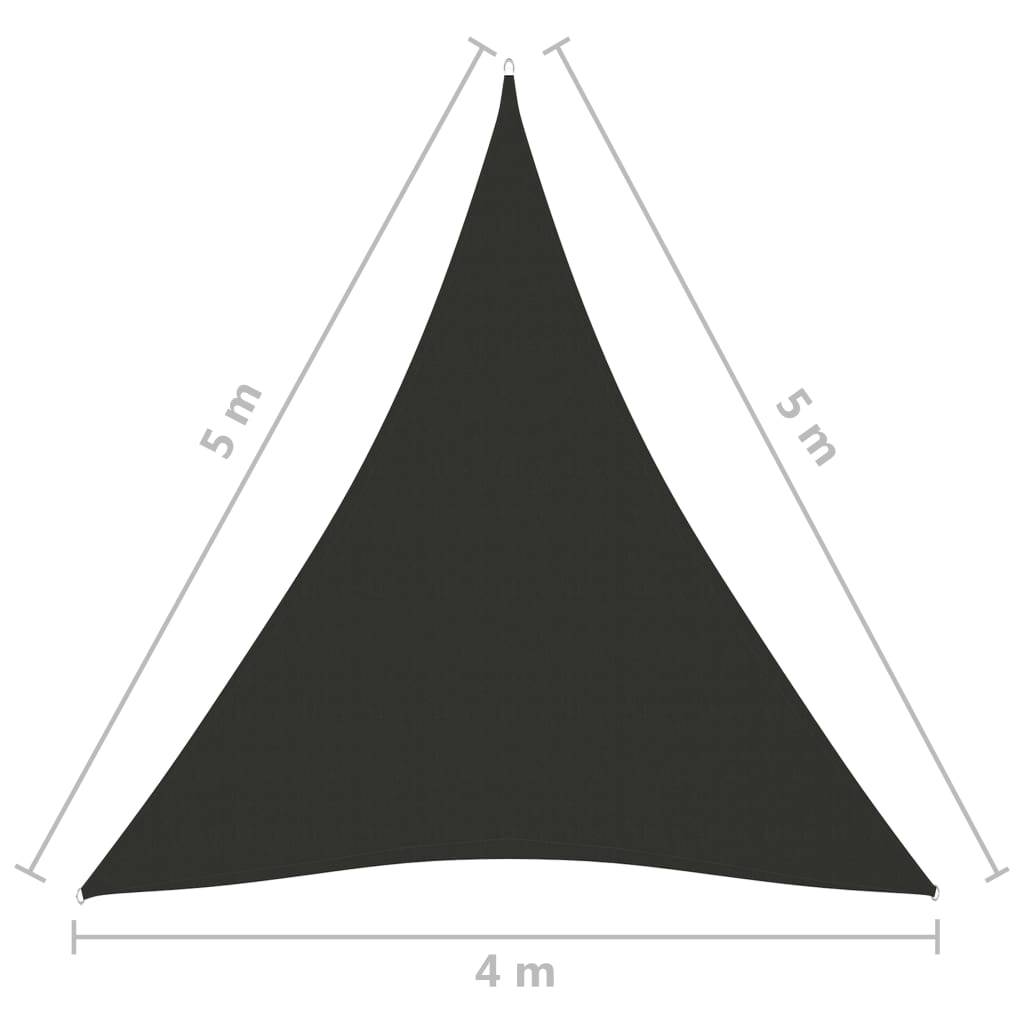 Helloshop26 - Voile toile d'ombrage parasol tissu oxford triangulaire 4 x 5 x 5 m anthracite - Imagen 6