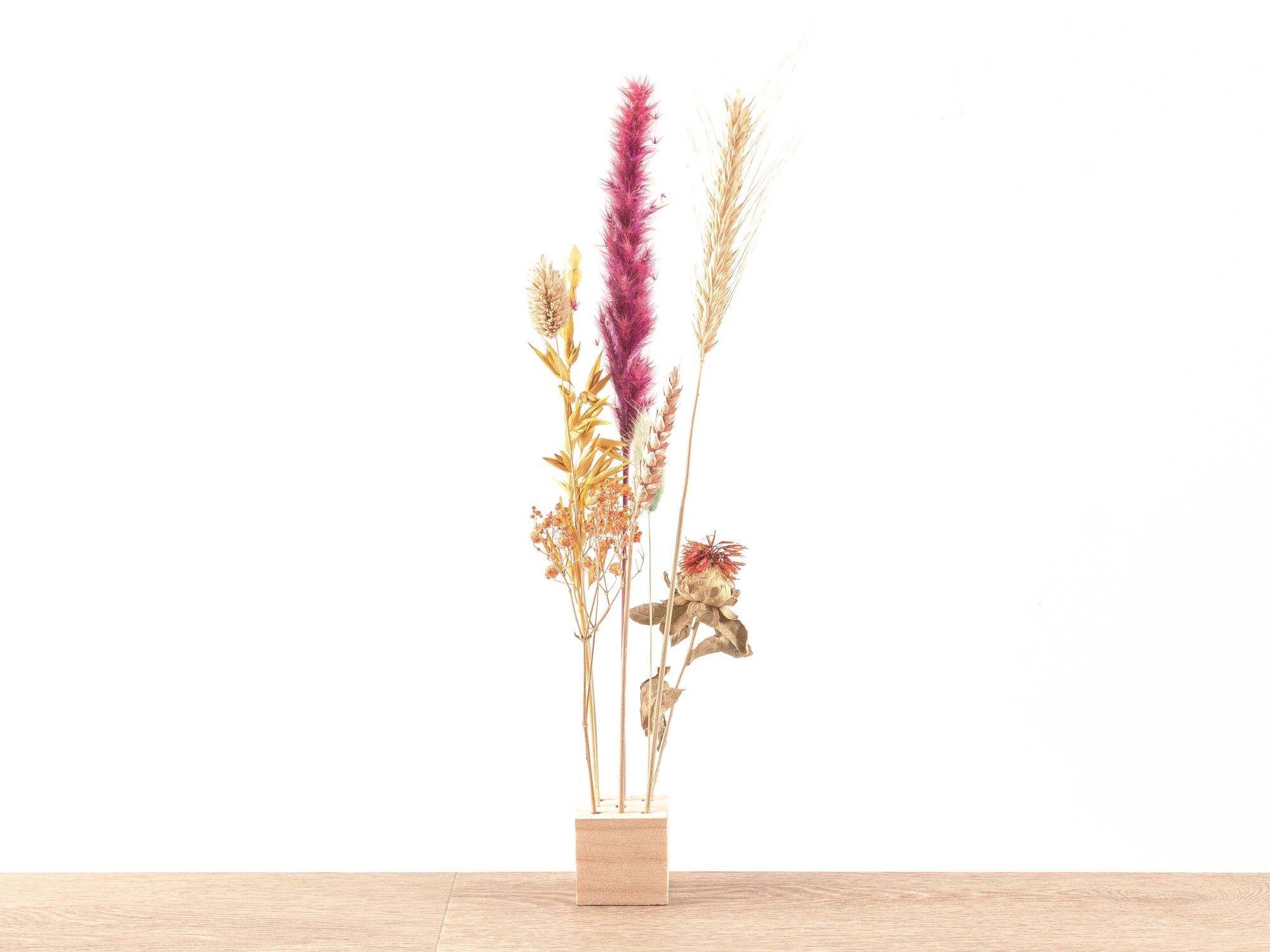 PANGIVO - Support pour fleurs séchées bois naturel 4 x 4 x 4 cm - PANGIVO - Image 1