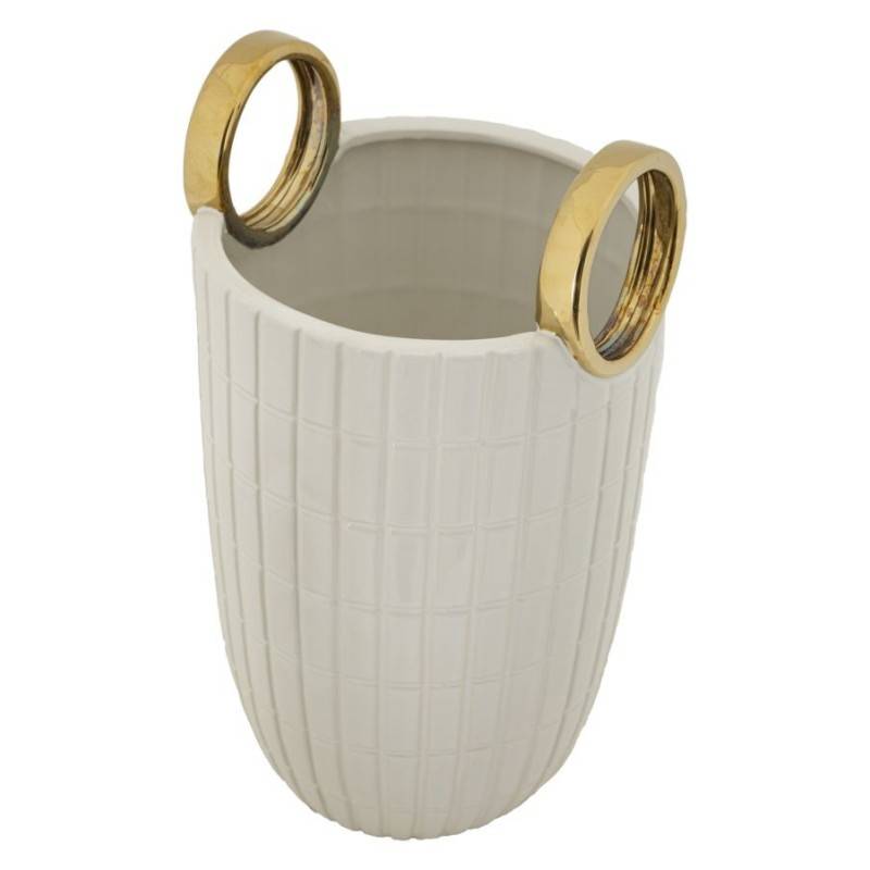 Vase en céramique blanche 18x25 cm - Mauro Ferretti - Image 3