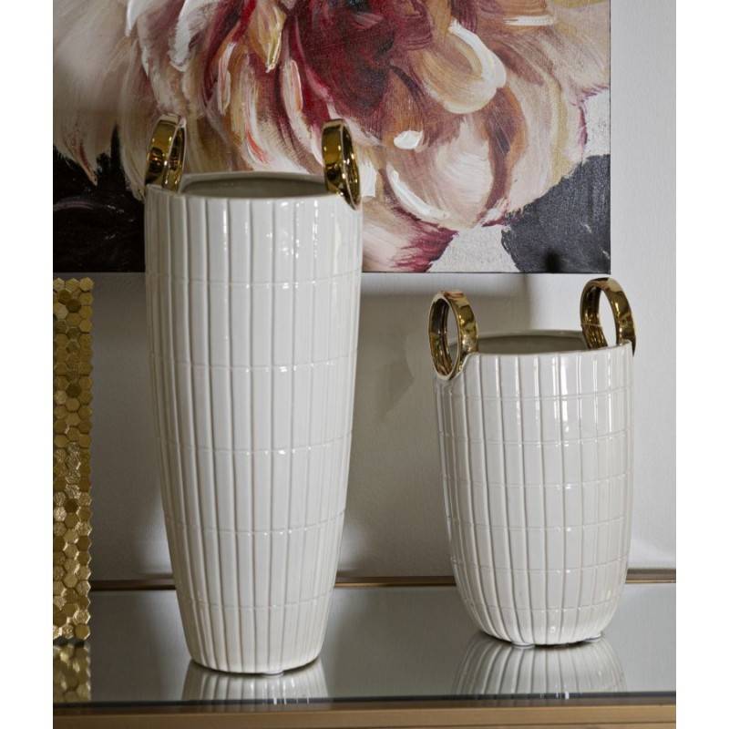 Vase en céramique blanche 18x25 cm - Mauro Ferretti - Image 6