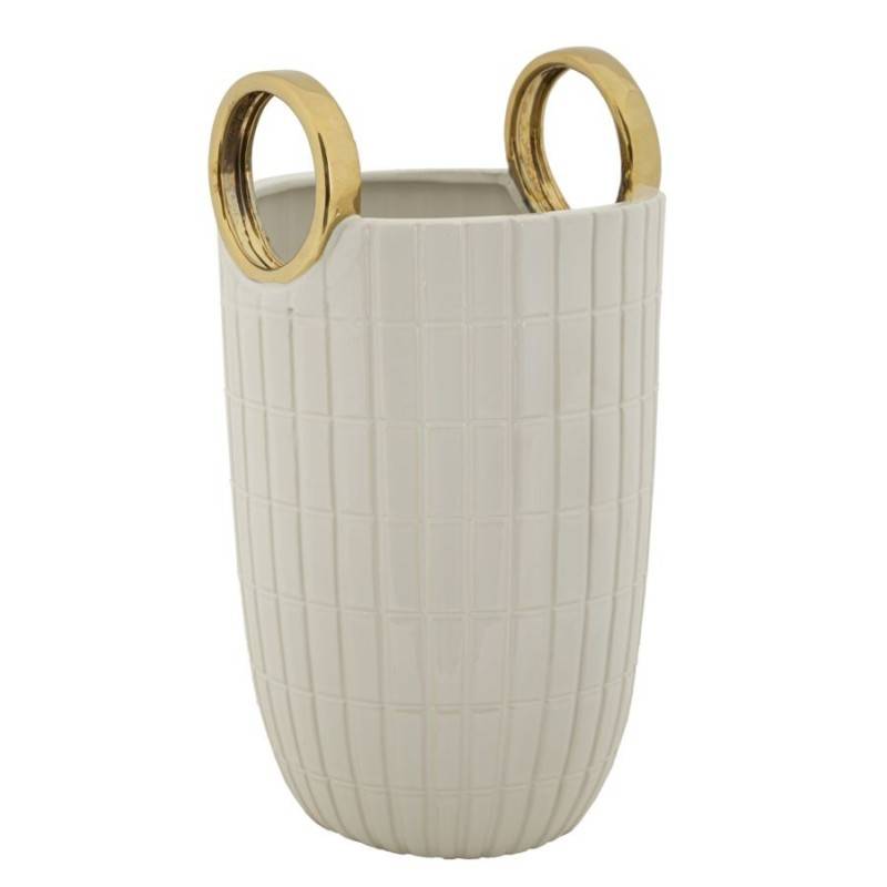 Vase en céramique blanche 18x25 cm - Mauro Ferretti - Image 1