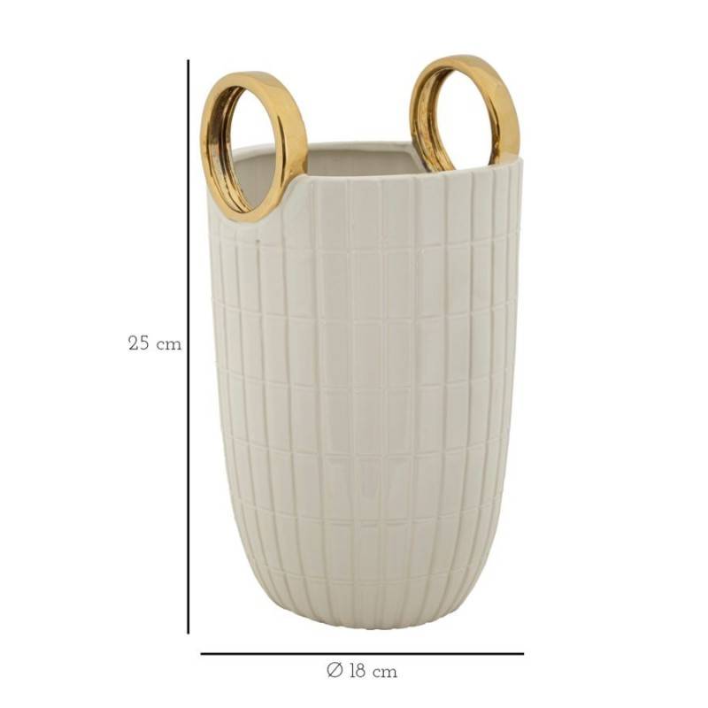 Vase en céramique blanche 18x25 cm - Mauro Ferretti - Image 7