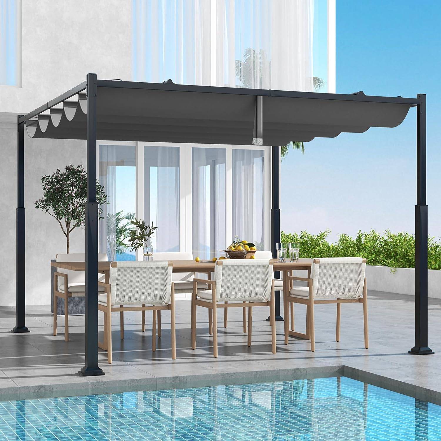 Housse Protection Extérieur Housse De Remplacement Pour Gazebo 3x3m - Polyester Oxford 800D Étanche (Blanc) Protection Extérieure